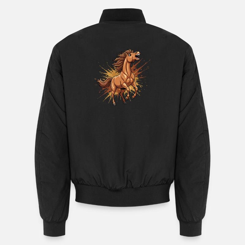 Cheval sauvage dans un flot de couleurs Bomber unisexe