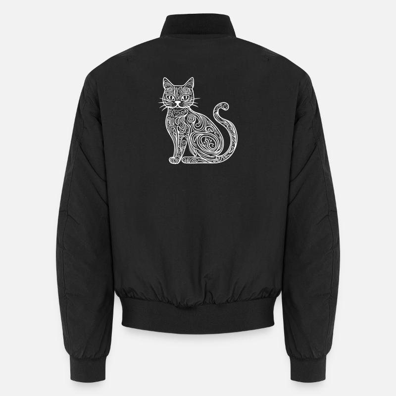 Katze Skizze  - Unisex Bomberjacke - Schwarz