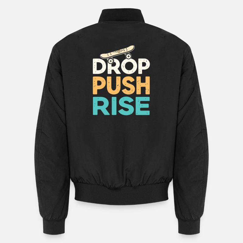 Drop Push Rise Retro Skateboard Unisex Bomberjacke