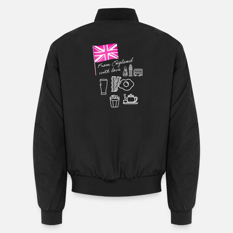 EXANGLIA (Pink + White) - Unisex Bomber Jacket - black
