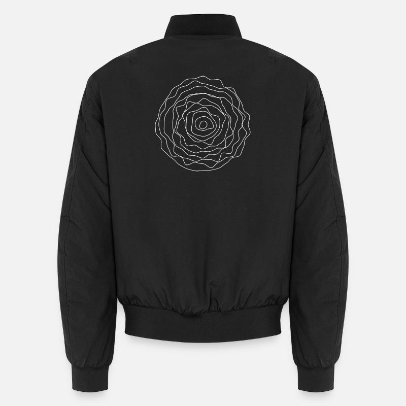 Concentric Line Rose - Unisex Bomber Jacket - black