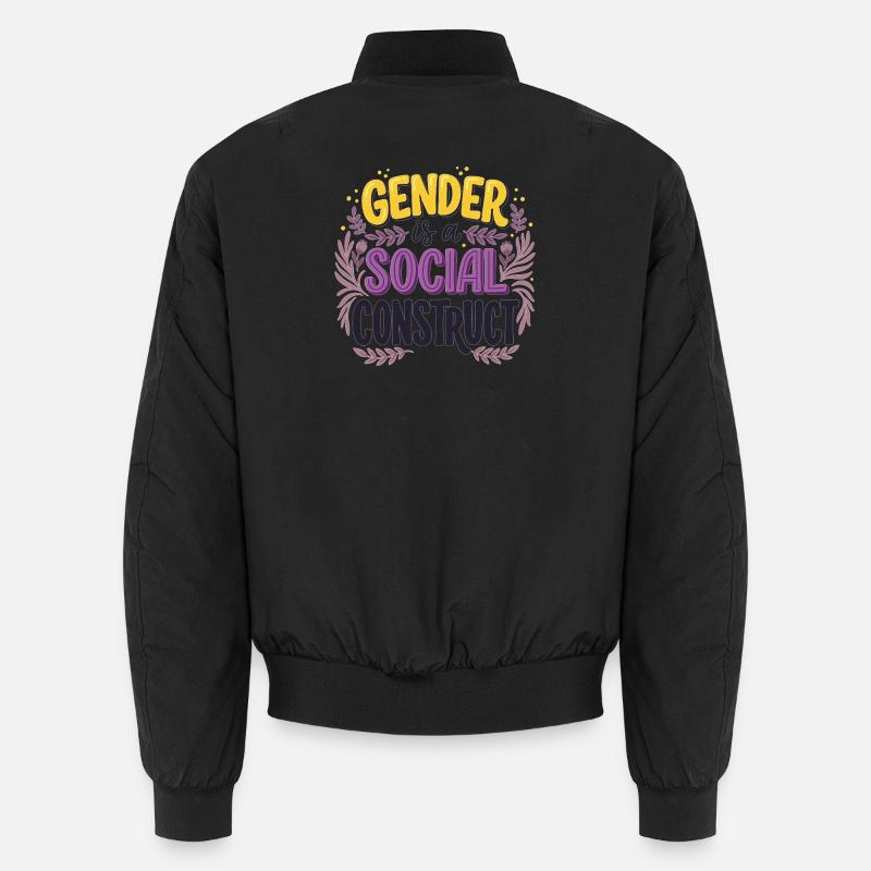 Gender is a Social Construct - Unisex Bomber Jacket - black