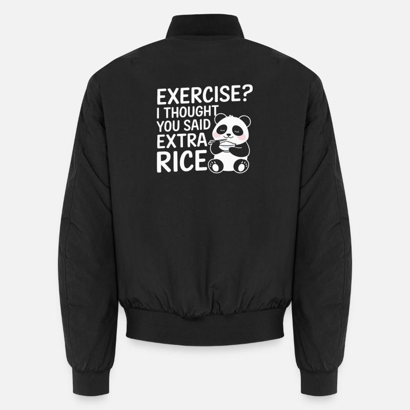 Panda demande plus de riz - Bomber unisexe - noir