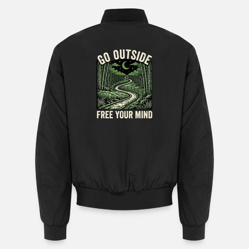 Going out close to nature - Unisex Bomber Jacket - black