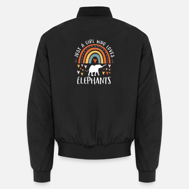 Nur ein Mädchen, das Elefanten liebt Unisex Bomberjacke