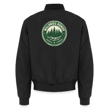 Waldweg-Rowdy: Vintage Outdoor-Motiv - Unisex Bomberjacke - Schwarz - Hinten - AI Model Male 185 light (185cm)