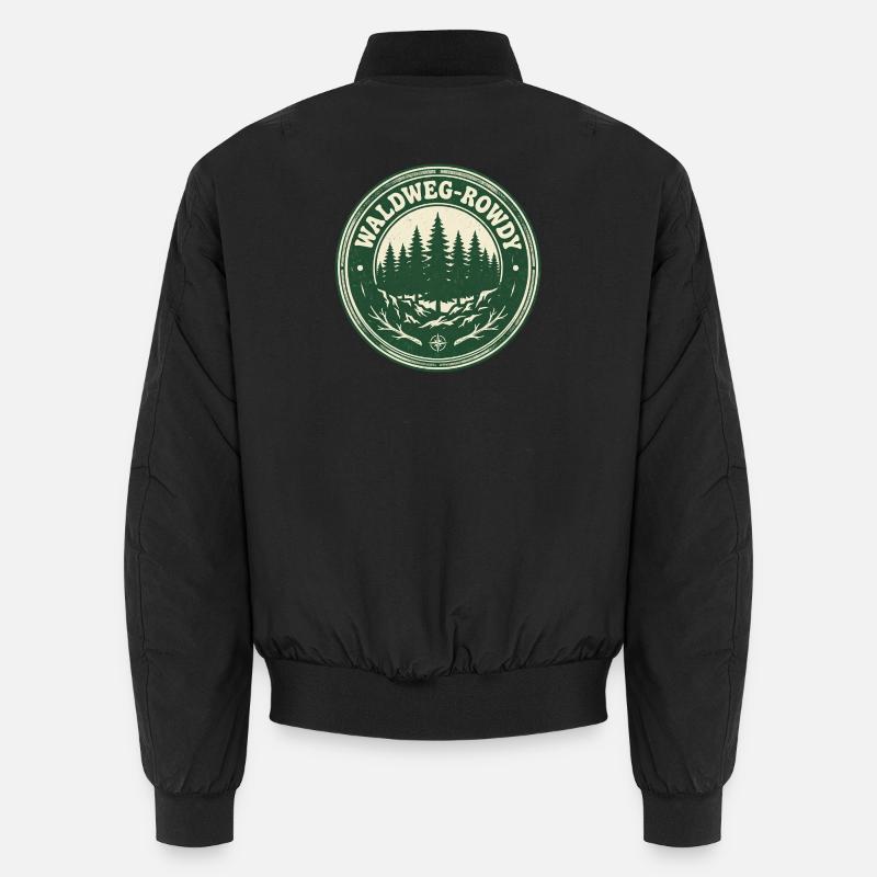 Waldweg-Rowdy: Vintage Outdoor-Motiv Unisex Bomberjacke