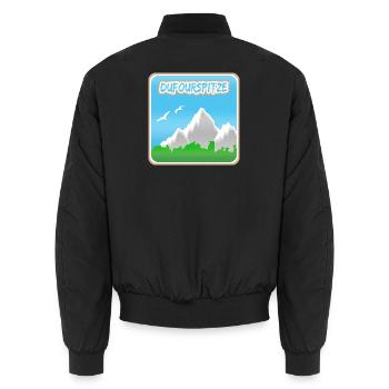 Dufourspitze als Berg - Unisex Bomberjacke - Schwarz - Hinten - AI Model Male 185 light (185cm)