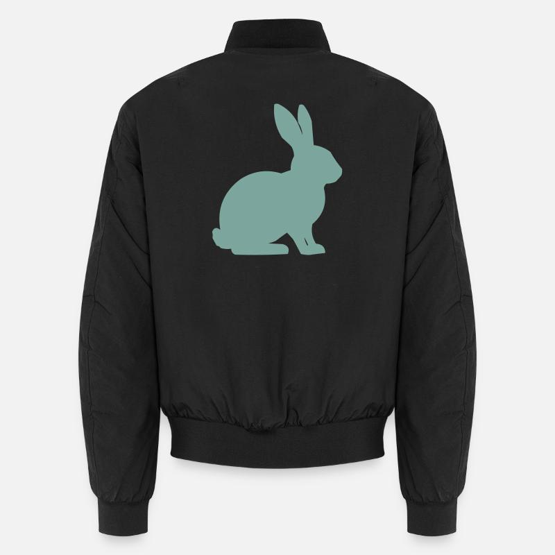 Rabbit Silhouette - Unisex Bomber Jacket - black