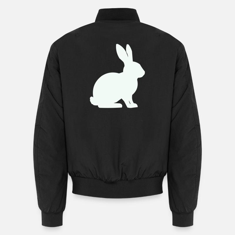 Hase Silhouette Minimal - Unisex Bomberjacke - Schwarz