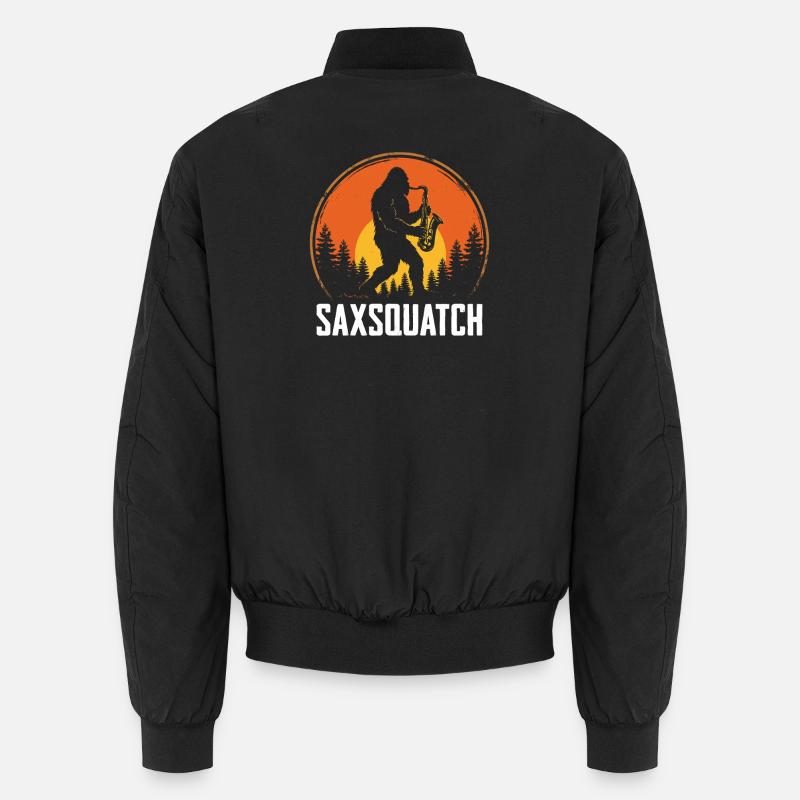 Saxsquatch - Sasquatch jouant du saxophone Bomber unisexe