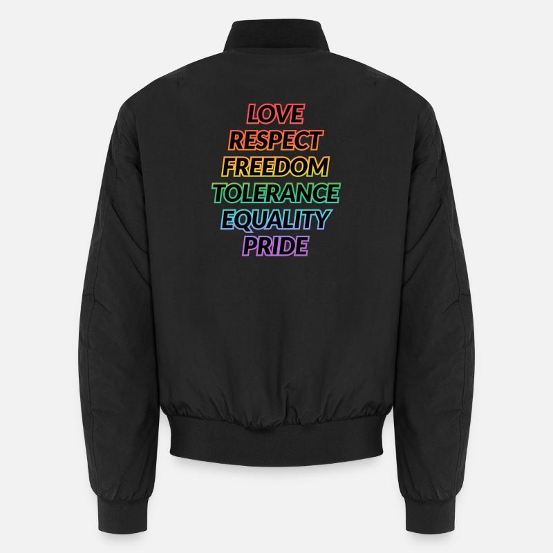 Pride Rainbow Values Tee - Unisex Bomberjacke - Schwarz