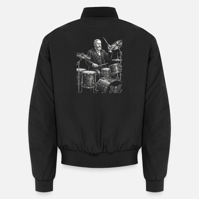 Benjamin Harrison spielt Schlagzeug Unisex Bomberjacke