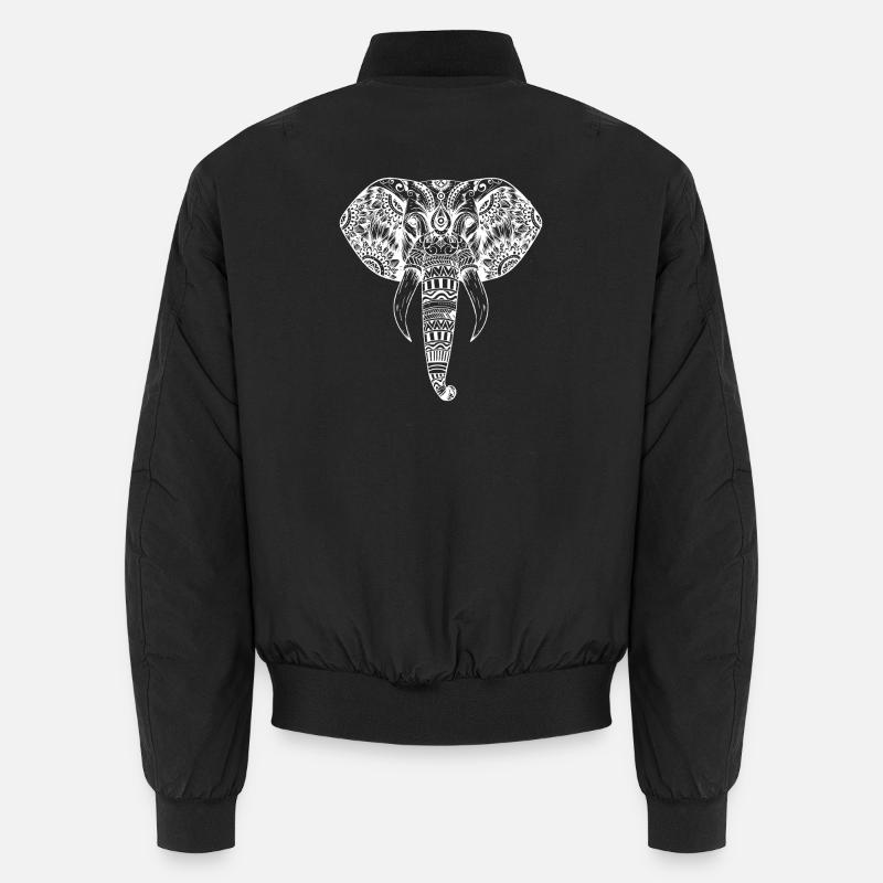 Ornate Elephant Mandala Unisex Bomber Jacket
