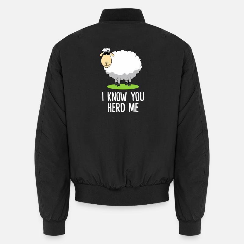 I Know You Herd Me Sheep Pun Unisex Bomber Jacket