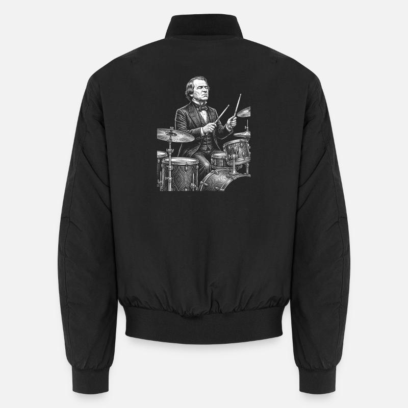 Andrew Johnson spielt Schlagzeug Unisex Bomberjacke