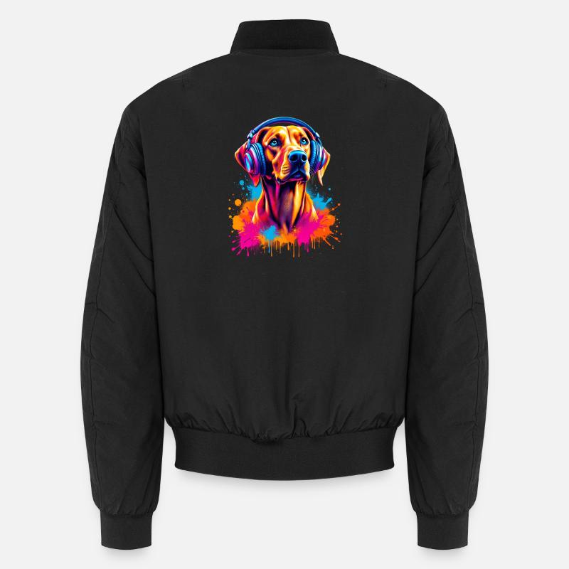 Viszla mit Kopfhörer Unisex Bomberjacke