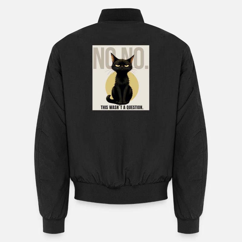 NO, NO. – Sarcastic Black Cat Design Unisex Bomber Jacket