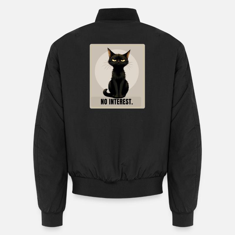 No Interest. – Sarcastic Black Cat Design Unisex Bomber Jacket