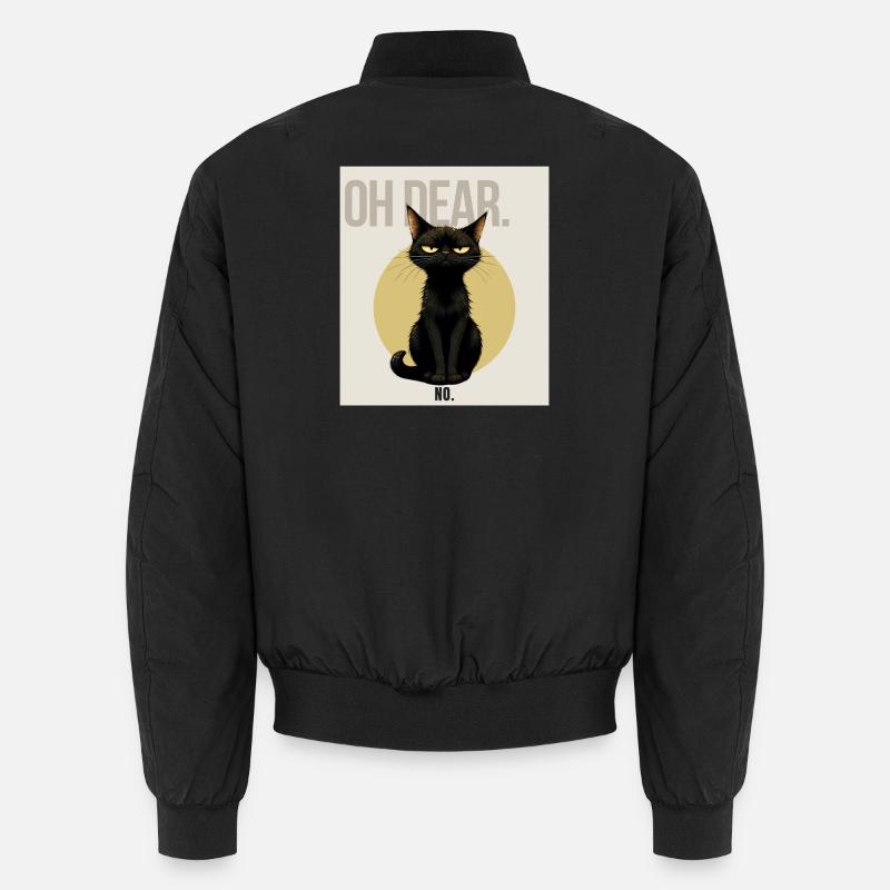 Oh Dear. – Sarcastic Black Cat Design Unisex Bomber Jacket