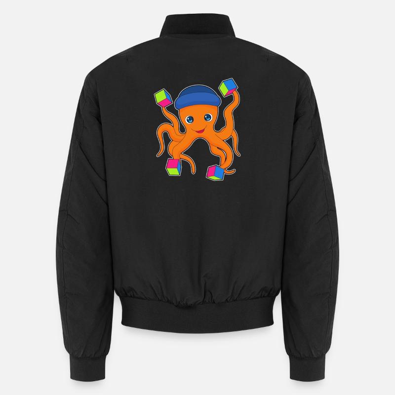 Krake Würfel - Unisex Bomberjacke - Schwarz