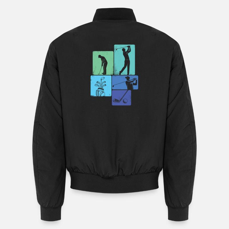 Scenic Golf Course Fairway Lover Style - Unisex Bomber Jacket - black