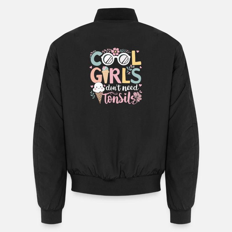 Cool girls don't need almonds - Unisex Bomber Jacket - black