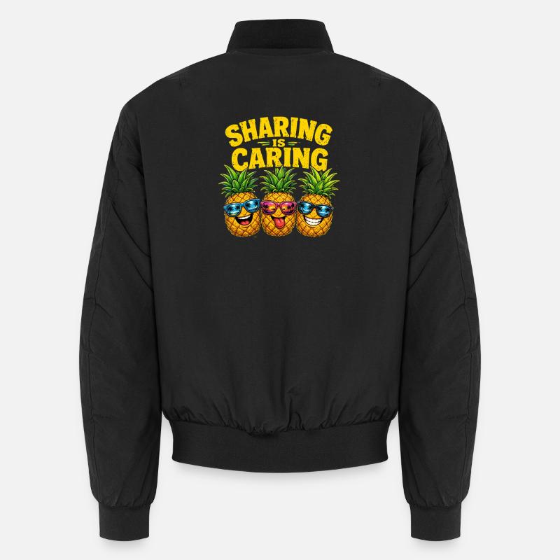 Sharing Is Caring Funny Pineapple With Sunglasses Unisex Bomber Jacket