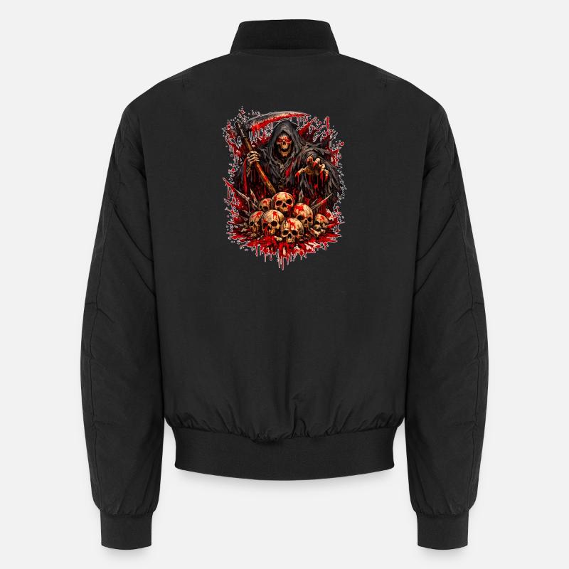 Sensenmann mit Schädelberg Unisex Bomberjacke