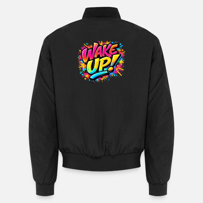 Wake_Up - Unisex Bomberjacke - Schwarz