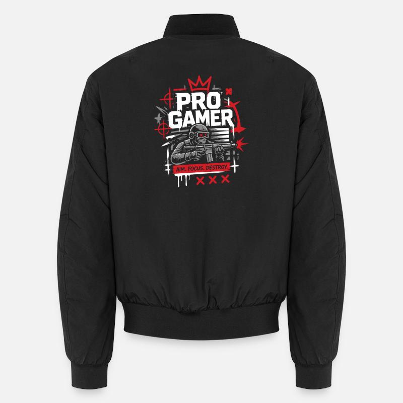 No Luck Just Skill Gamer - Unisex Bomber Jacket - black