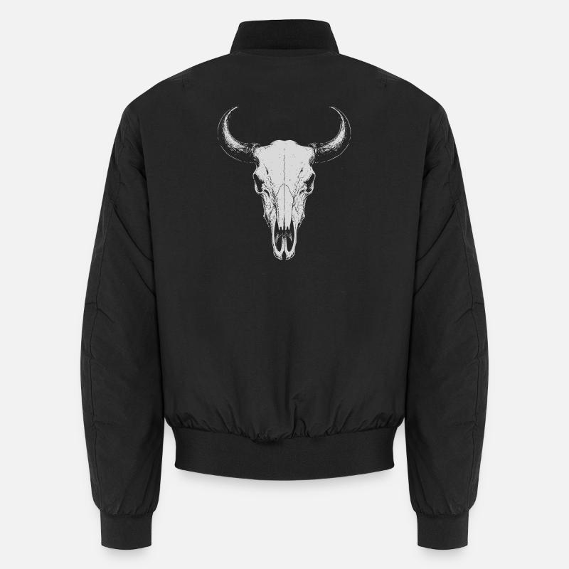 Bull Skull Horns - Unisex Bomberjacke - Schwarz