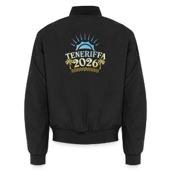 Teneriffa 2026 Bunt - Unisex Bomberjacke - Schwarz - Hinten - AI Model Male 185 light (185cm)