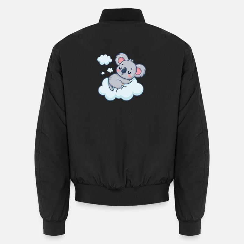 Schläfrige Koala-Wolke - Unisex Bomberjacke - Schwarz