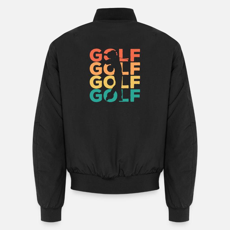 Rainbow Golf Swing Silhouette - Unisex Bomber Jacket - black