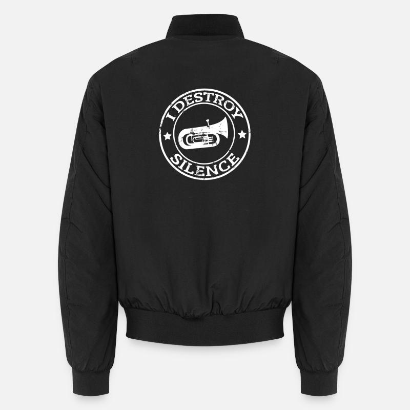 Ich zerstöre das Schweige-Messingabzeichen Unisex Bomberjacke