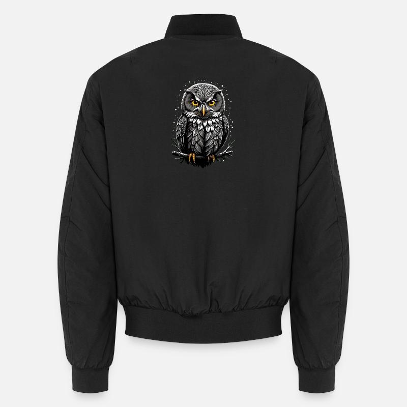 Owl print Unisex Bomber Jacket