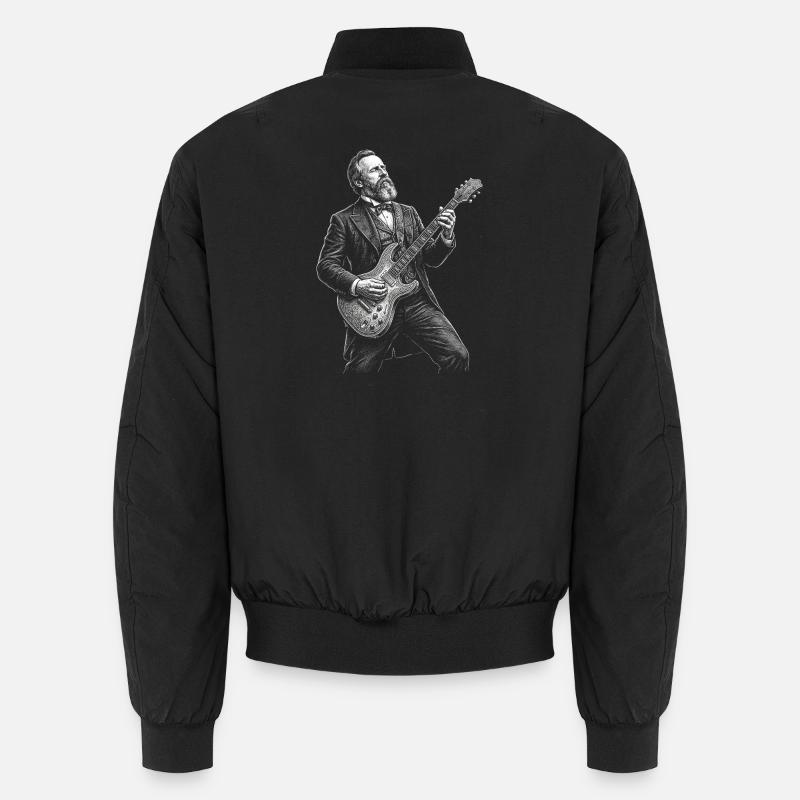 Rutherford B. Hayes Playing Guitar - Unisex Bomber Jacket - black
