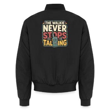 Head of the daycare center, head of the preschool - Unisex Bomber Jacket - black - Back - AI Model Male 185 light (185cm)