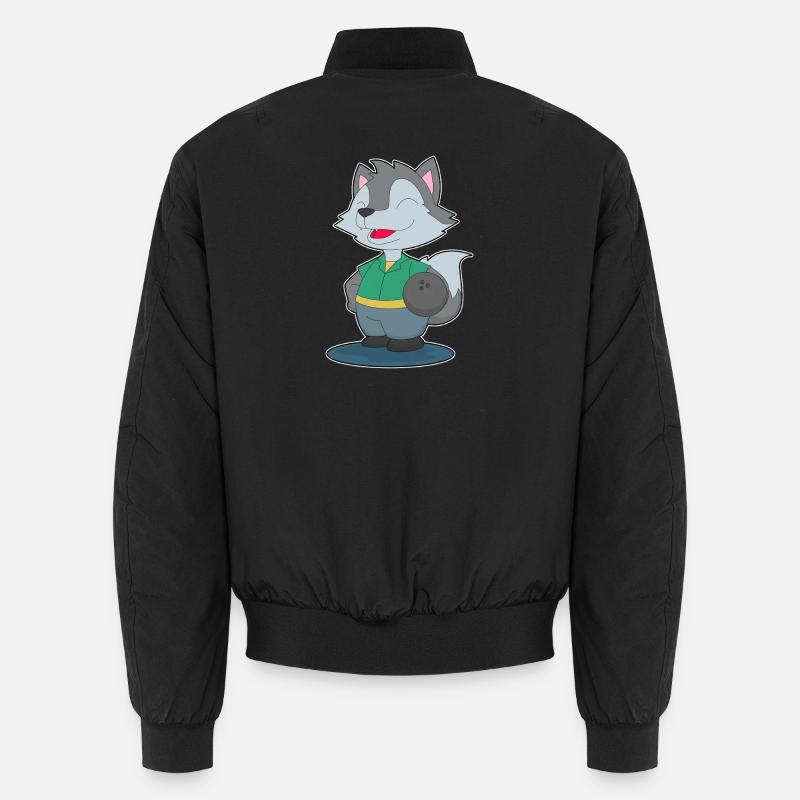 Wolf Bowling Bowlingkugel Sport Unisex Bomberjacke
