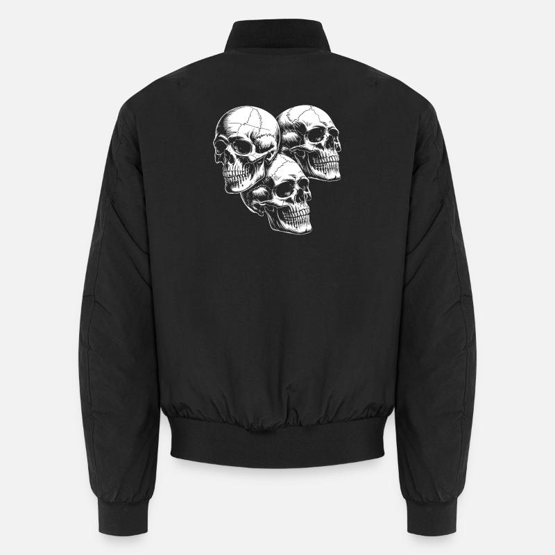 Silhouette de crâne à trois - Bomber unisexe - noir