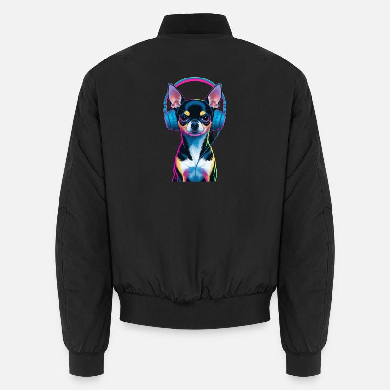 Chihuahua Kopfhörer Unisex Bomberjacke