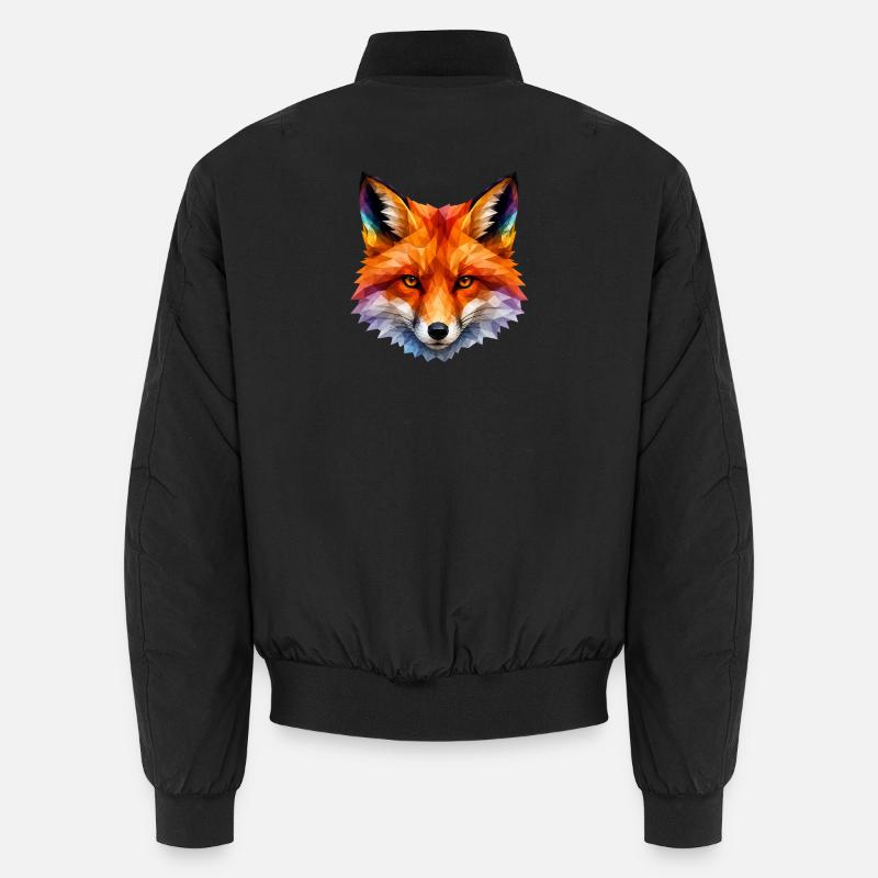 Farbiger Polygonfuchs Kopf - Unisex Bomberjacke - Schwarz