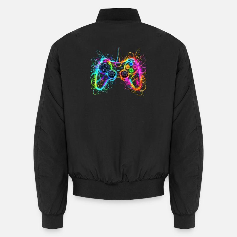 Gaming Controller Gamer - Unisex Bomber Jacket - black