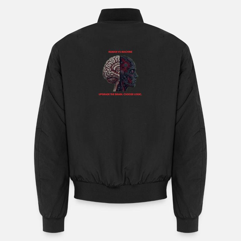 Human VS Machine Cyber Brain Logic - Unisex Bomber Jacket - black