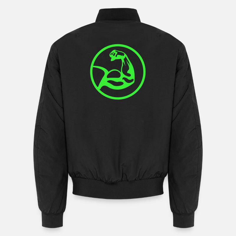 Biceps – Green silhouette - Unisex Bomber Jacket - black