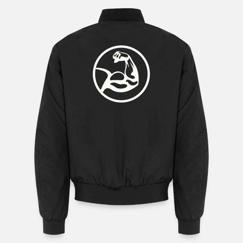 Biceps Noir Blanc - Bomber unisexe - noir