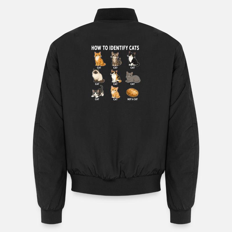 How To Recognize Cats Funny Cat Diagram Unisex Bomber Jacket
