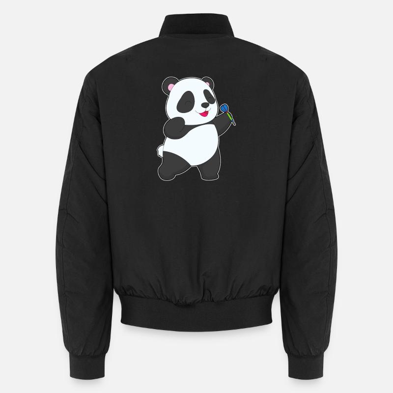 Panda Dart Dartpfeil Sport - Unisex Bomberjacke - Schwarz