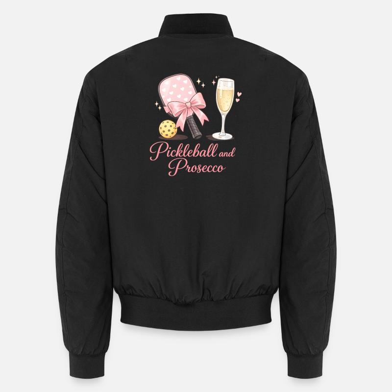 Pickleball and Prosecco flair Unisex Bomber Jacket
